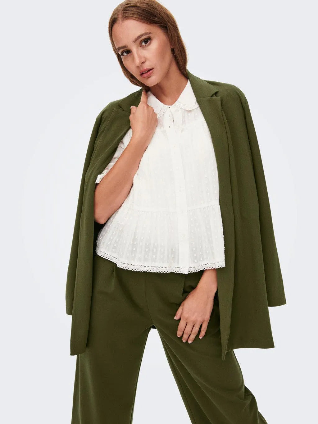 Blazer Geggo Dark Olive - ECRU