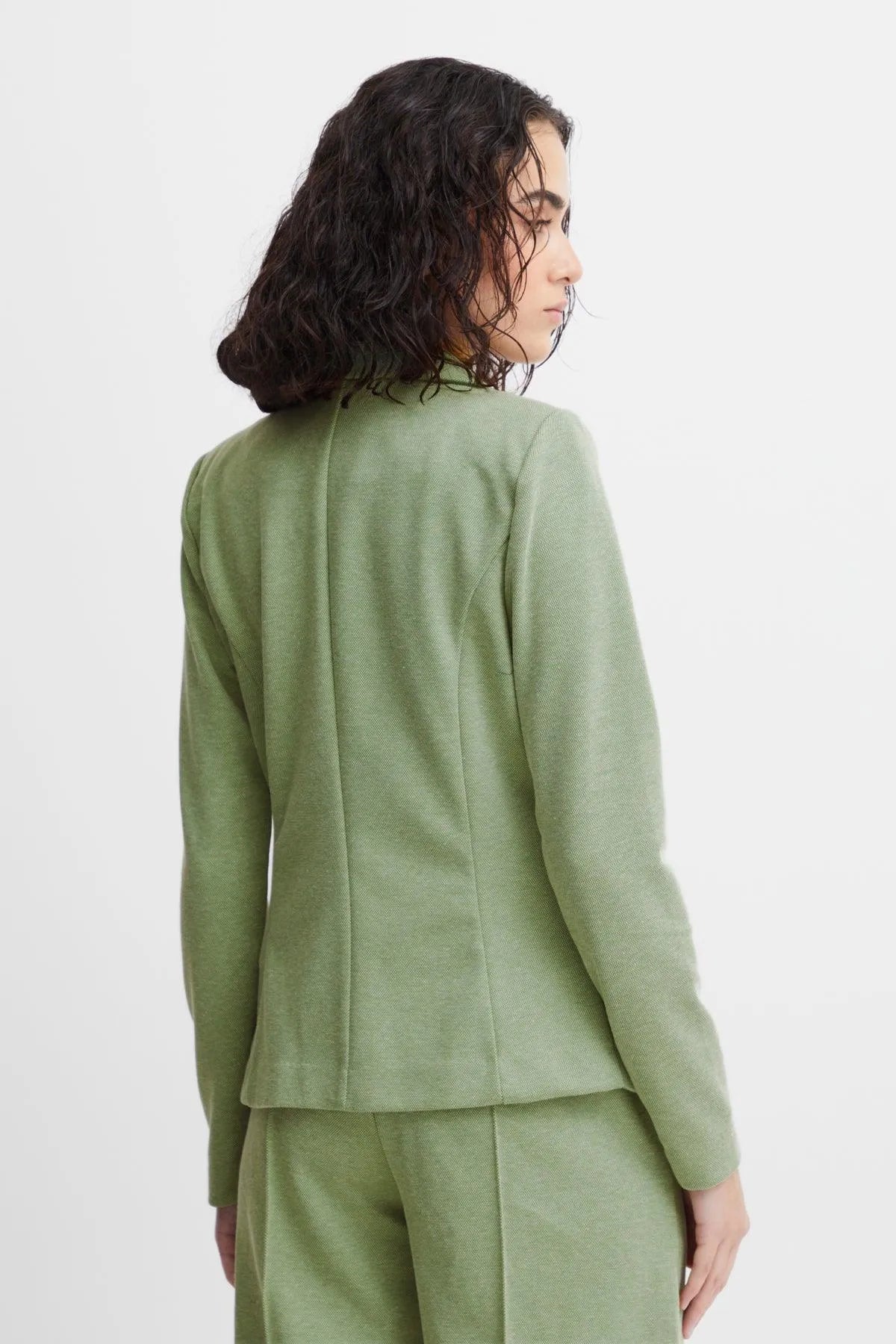 Blazer ICHI Kate Piqué Willow Bough - ECRU