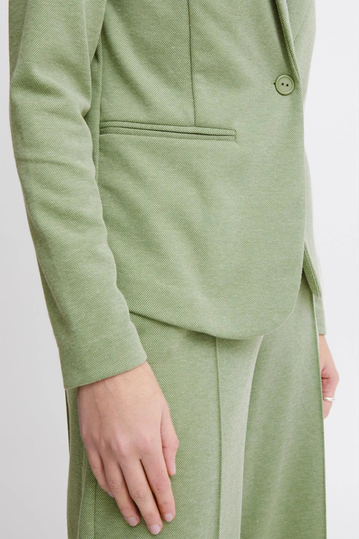 Blazer ICHI Kate Piqué Willow Bough - ECRU