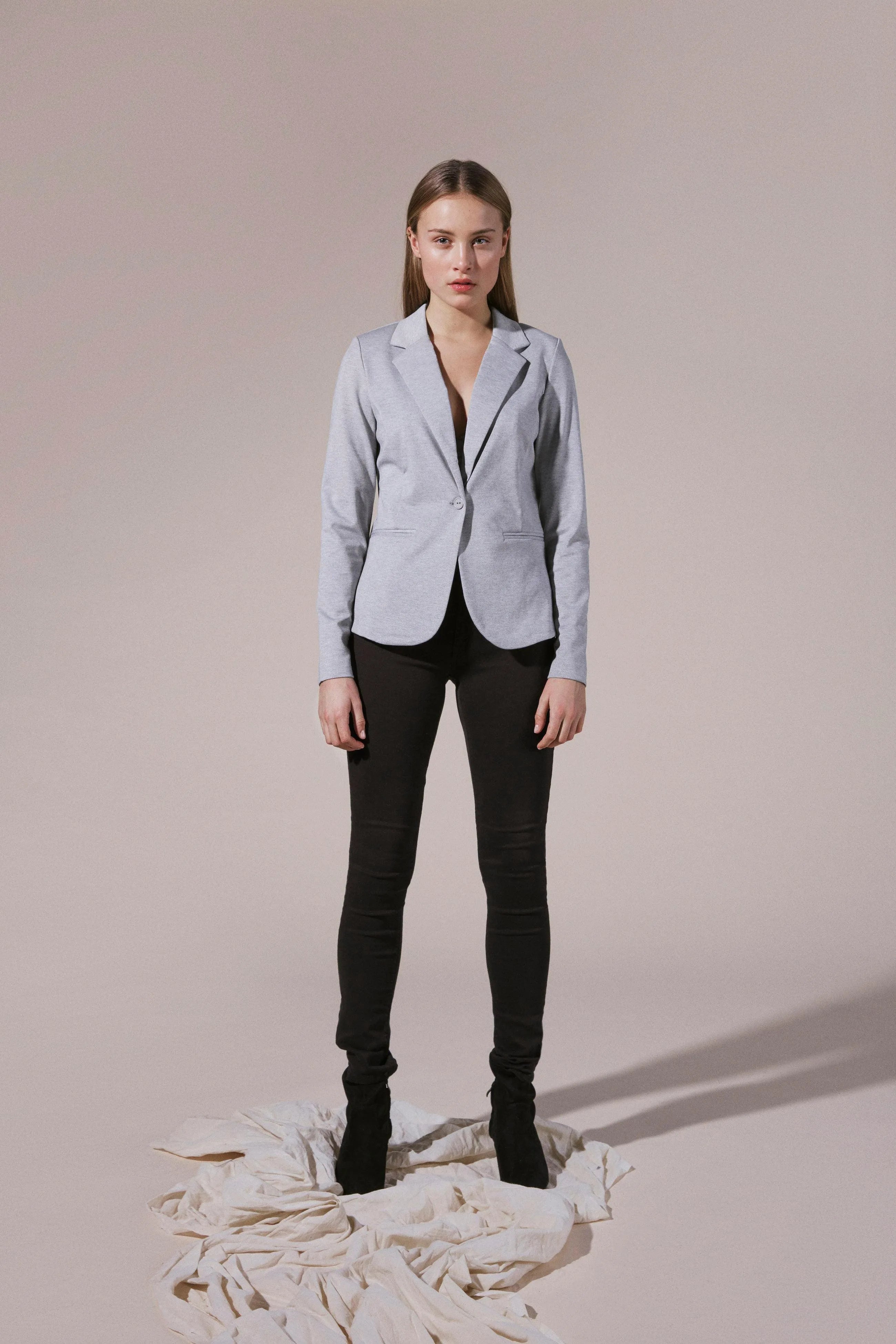 Blazer Kate Grey Melange - ECRU