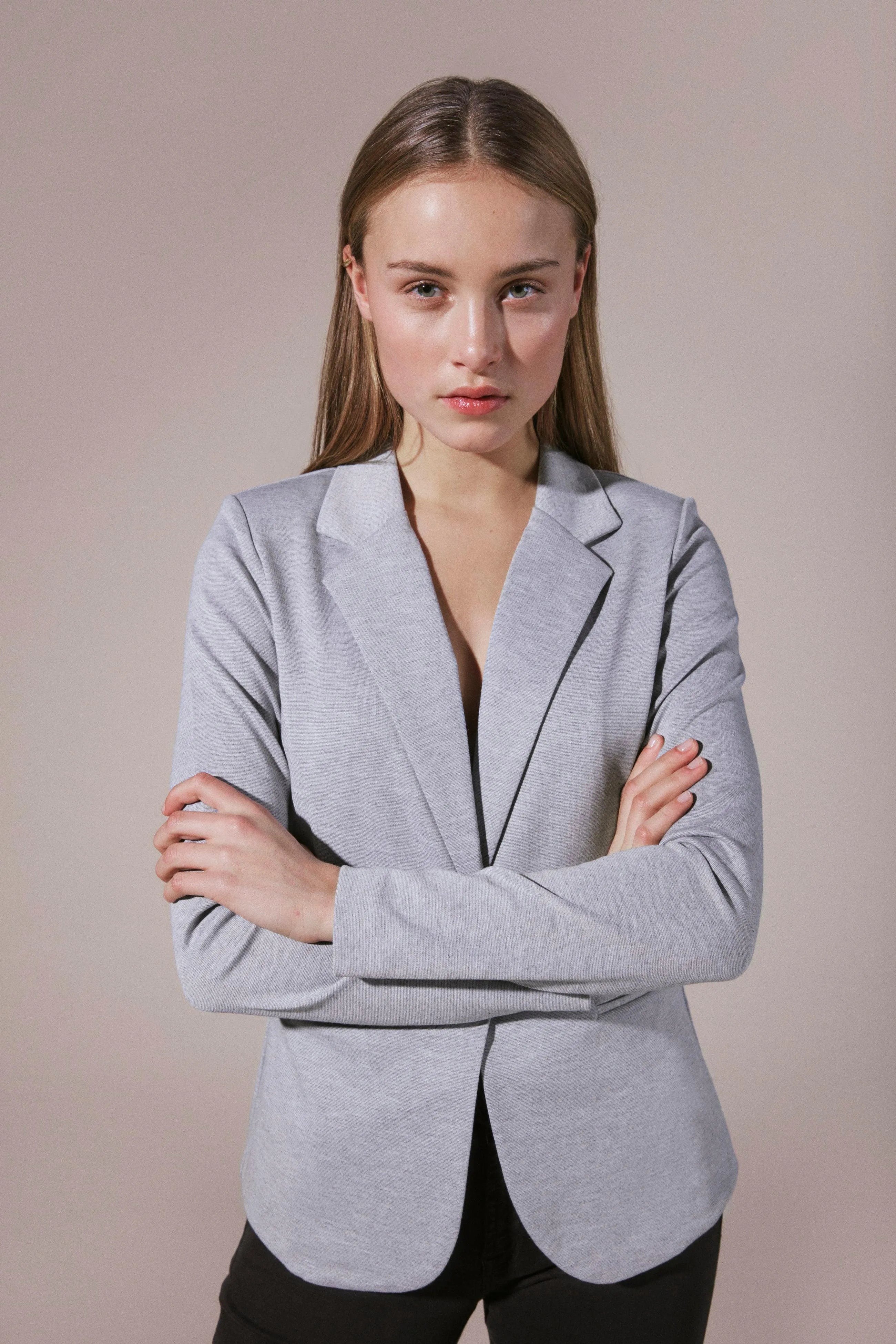 Blazer Kate Grey Melange - ECRU