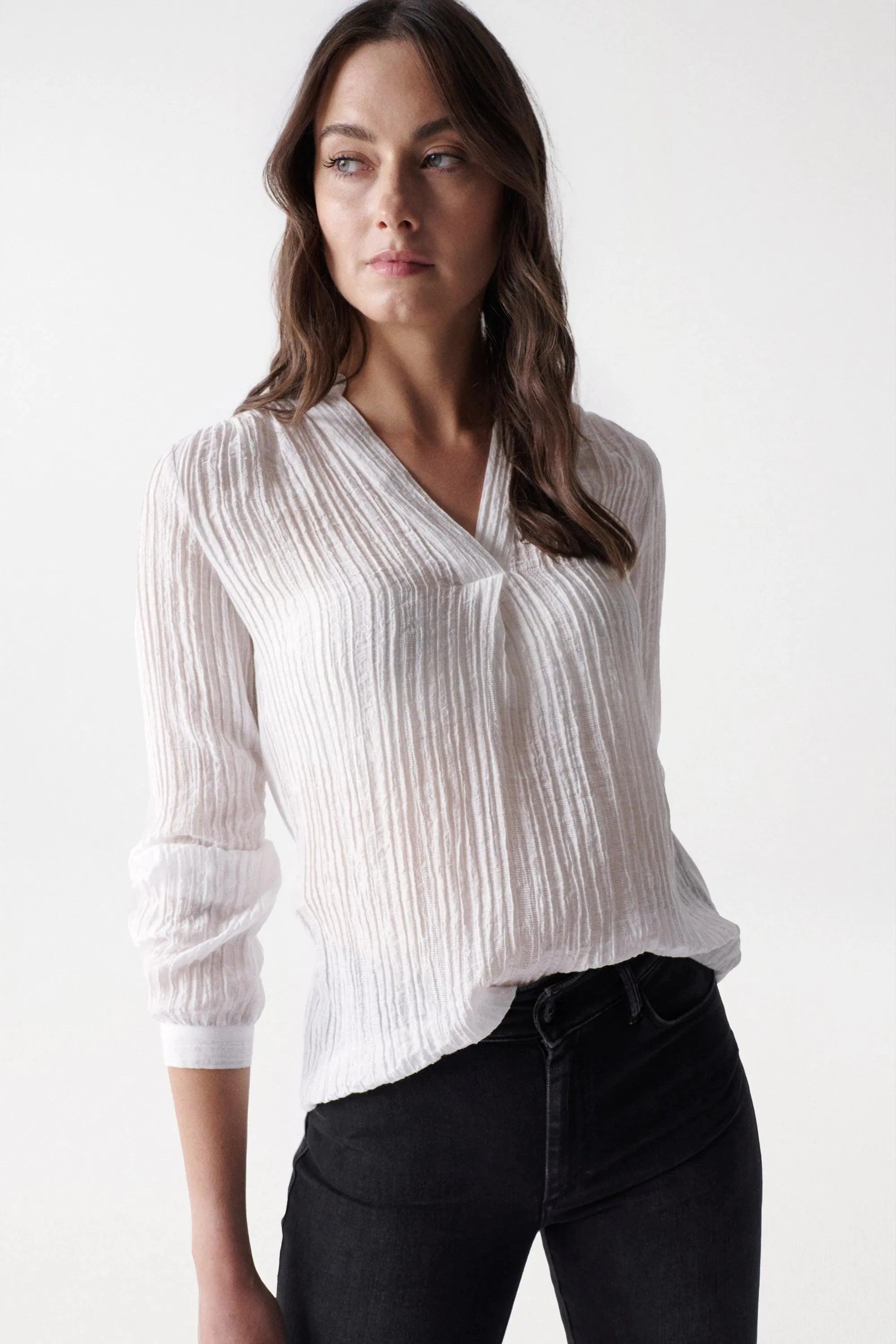 Blusa con textura - ECRU