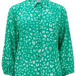 Blusa Emilia Green Leopard Love Hearts - ECRU