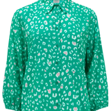 Blusa Emilia Green Leopard Love Hearts - ECRU