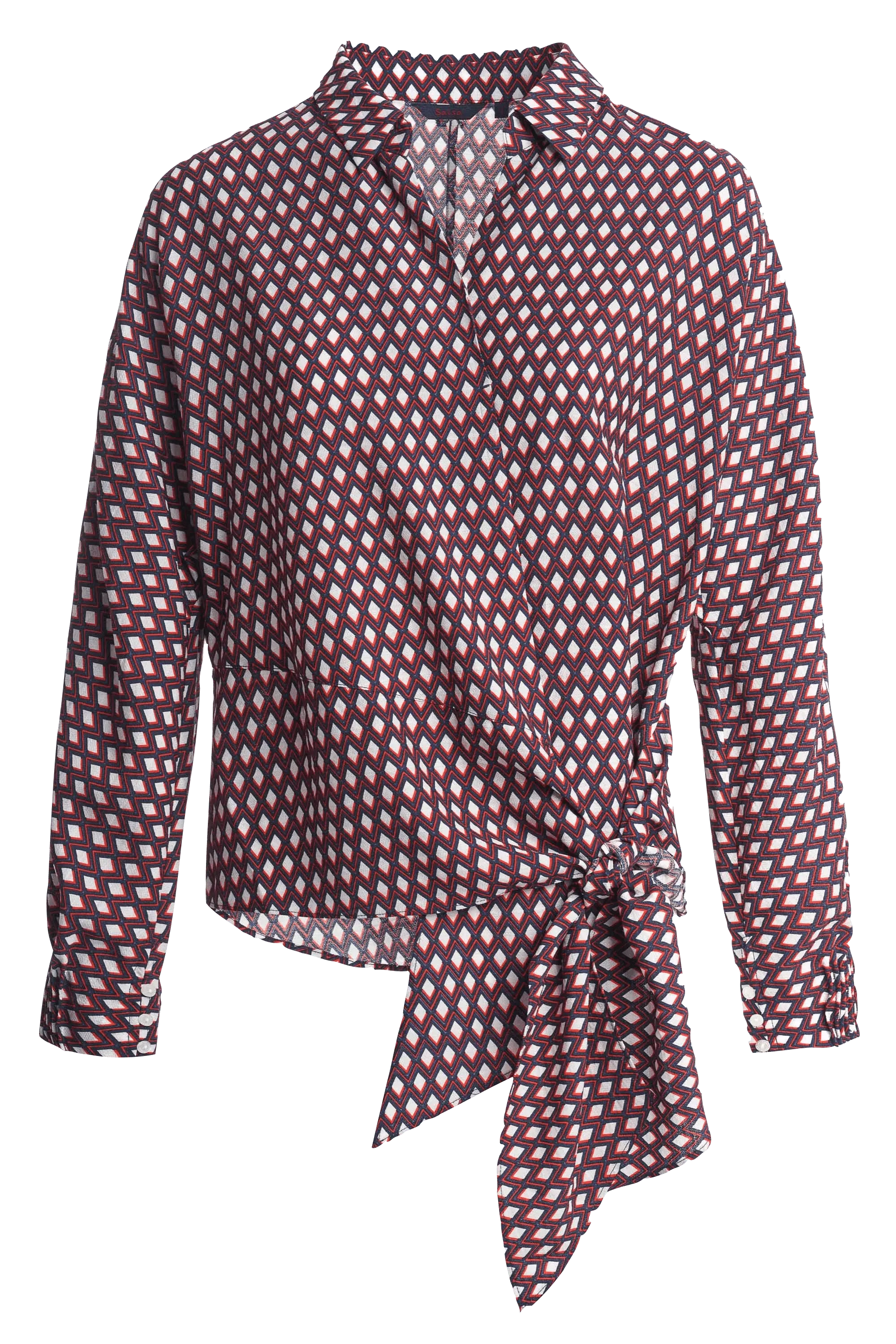 Blusa Estampada con Nudo - ECRU