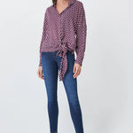 Blusa Estampada con Nudo - ECRU