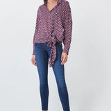 Blusa Estampada con Nudo - ECRU