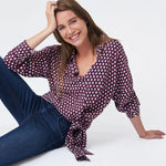 Blusa Estampada con Nudo - ECRU