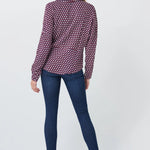 Blusa Estampada con Nudo - ECRU