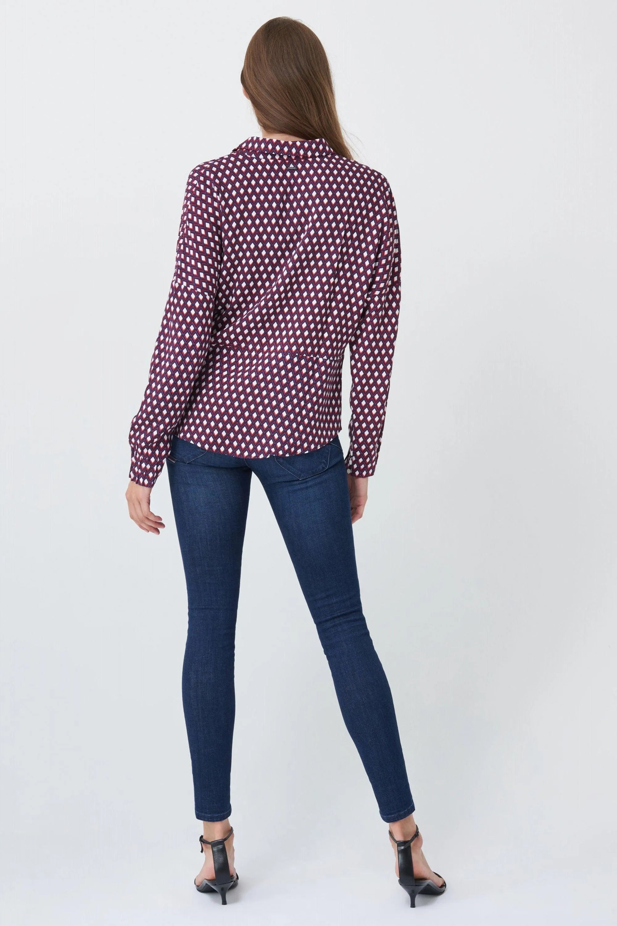 Blusa Estampada con Nudo - ECRU