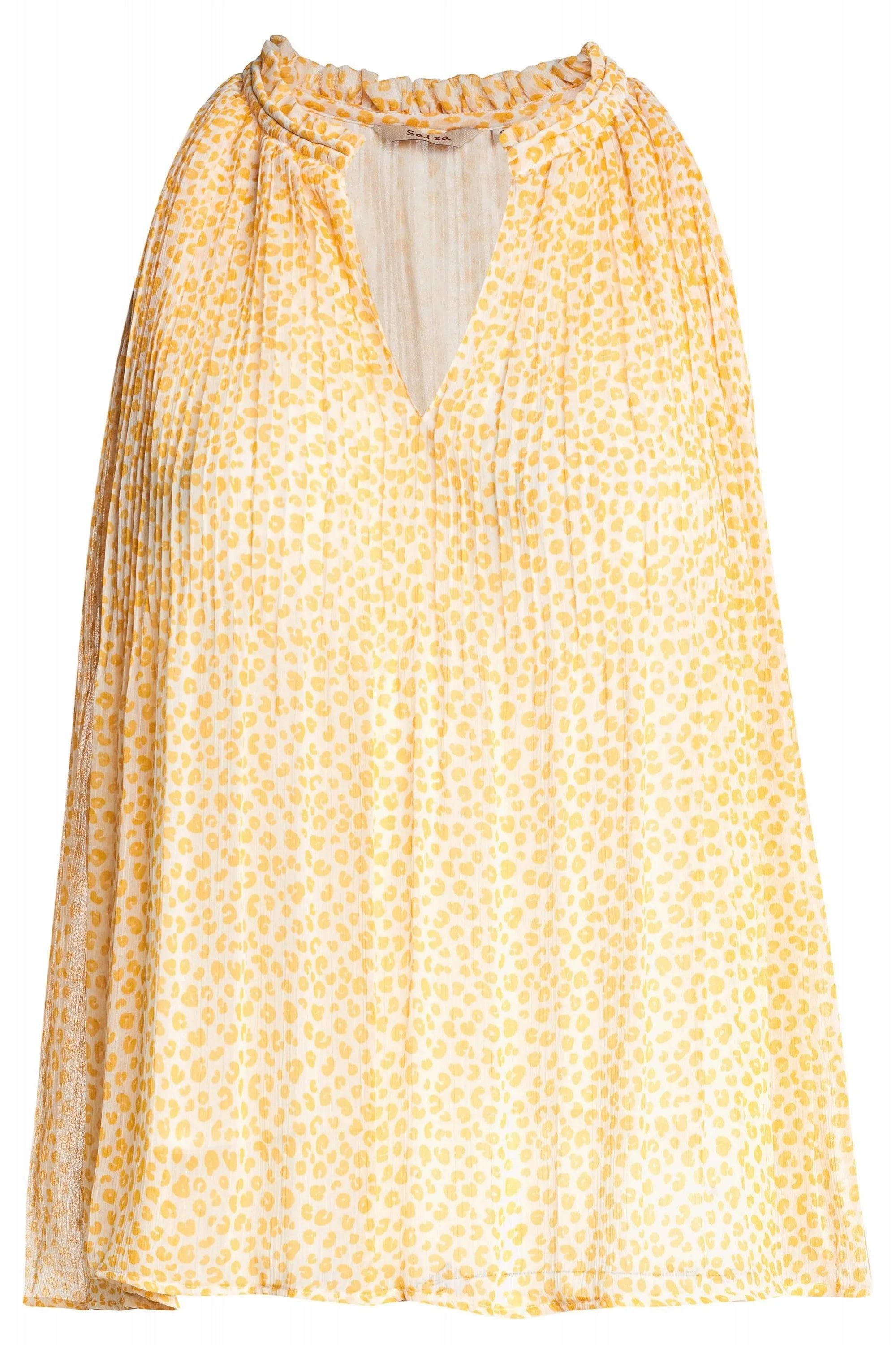 Blusa plisada estampada - ECRU