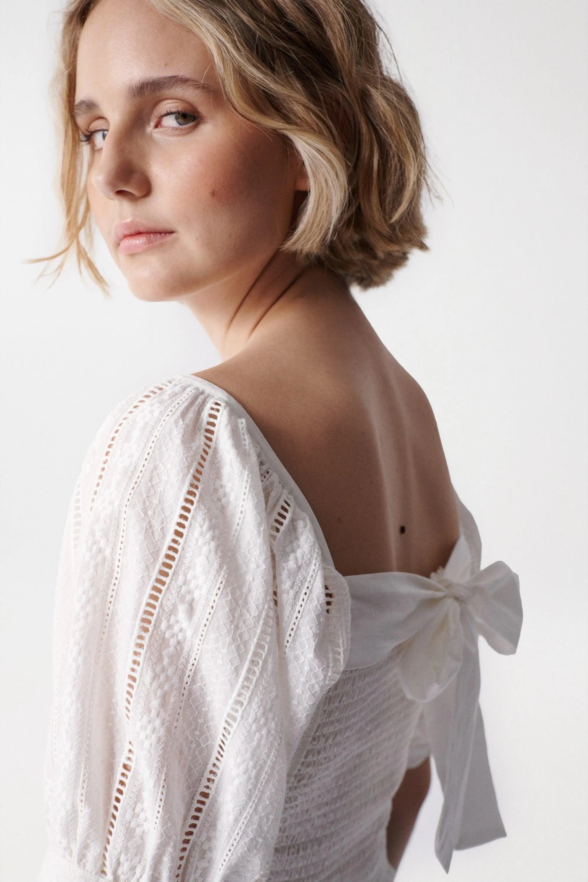 Blusa Salsa Jeans de Mujer con Bordado - ECRU