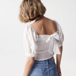 Blusa Salsa Jeans de Mujer con Bordado - ECRU