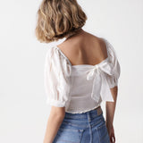 Blusa Salsa Jeans de Mujer con Bordado - ECRU