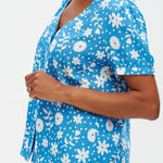 Blusa Viola Blue Vintage Block Floral - ECRU