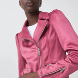 Blusón Biker Efecto Gamuza - ECRU