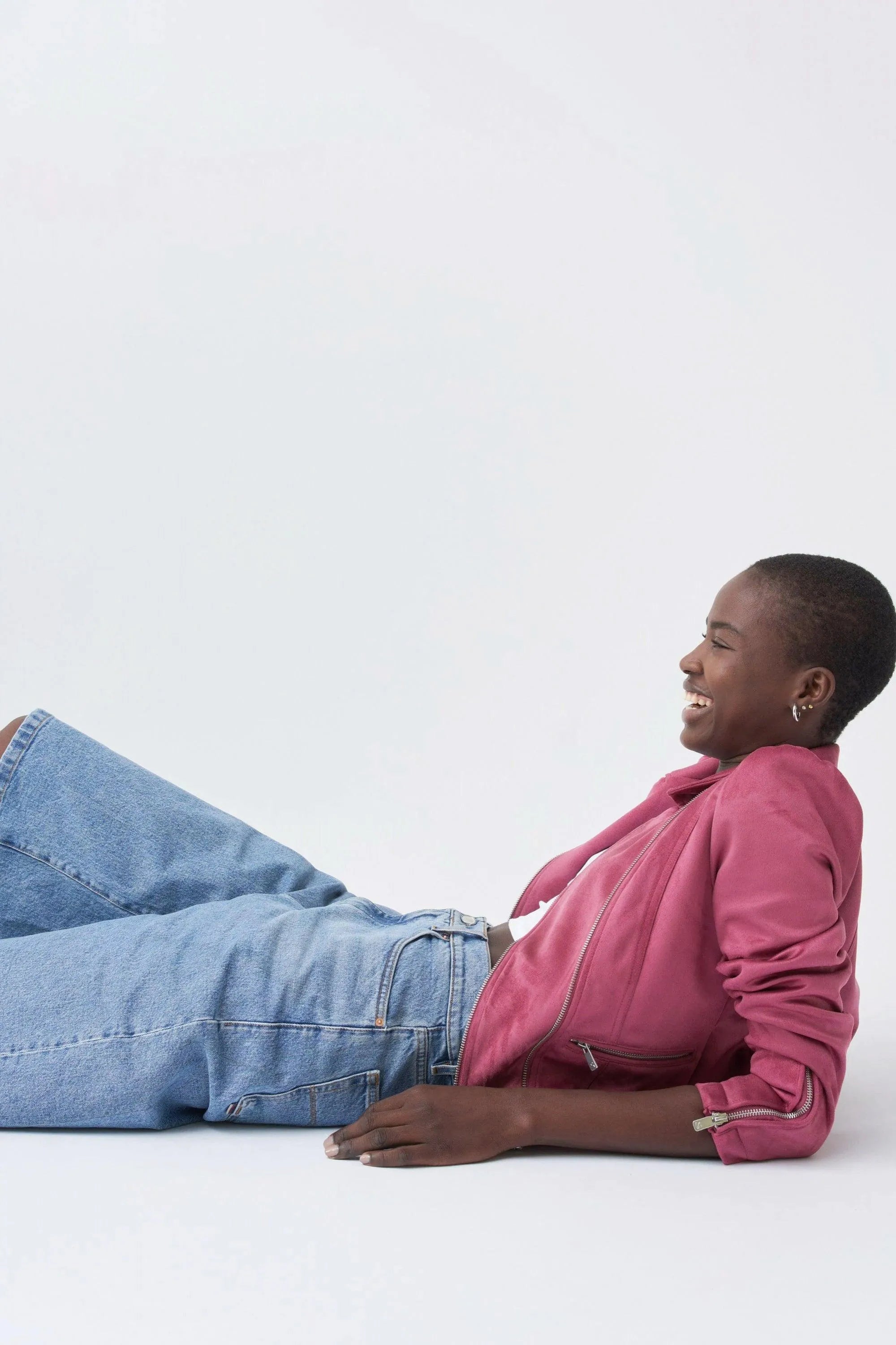 Blusón Biker Efecto Gamuza - ECRU