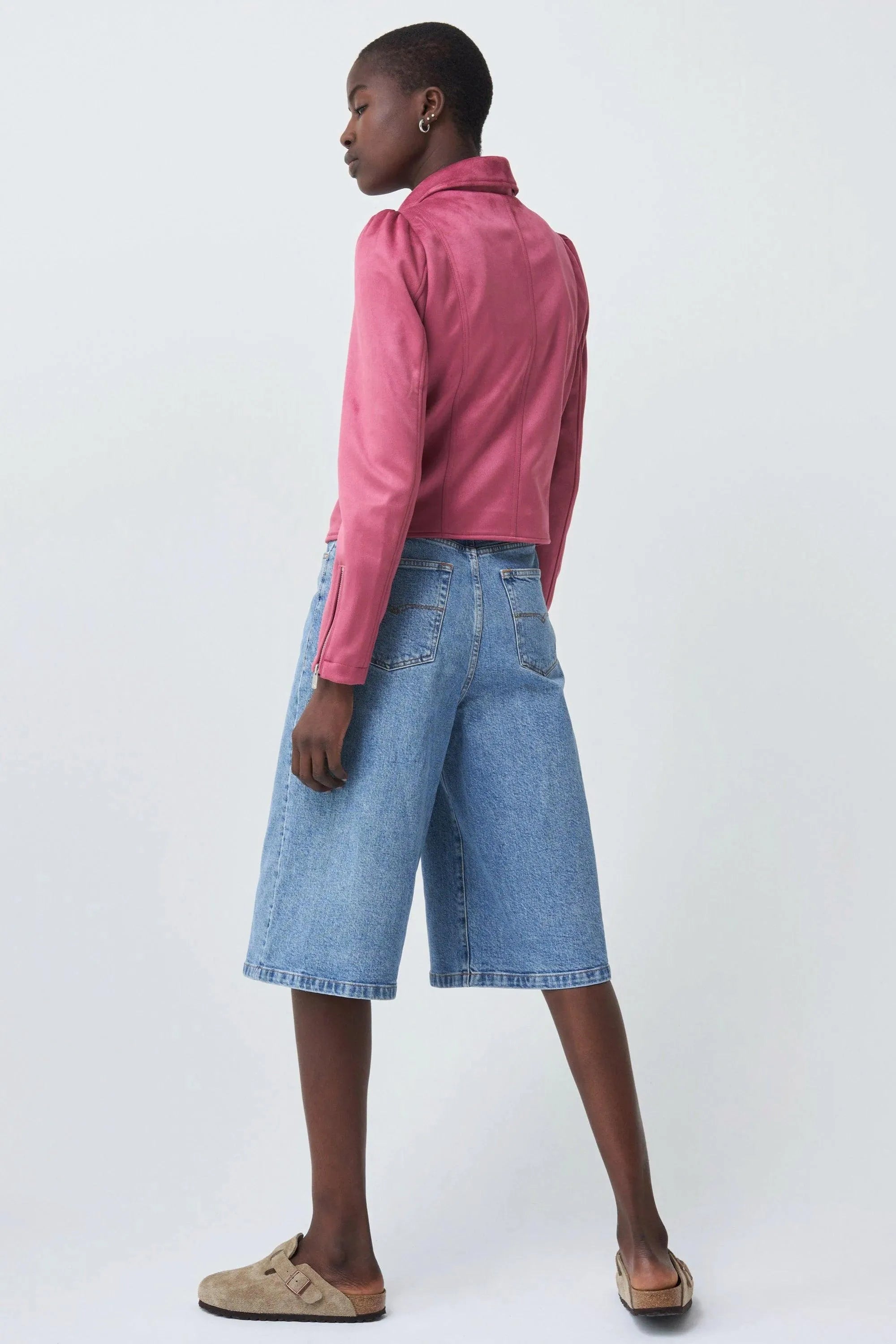 Blusón Biker Efecto Gamuza - ECRU