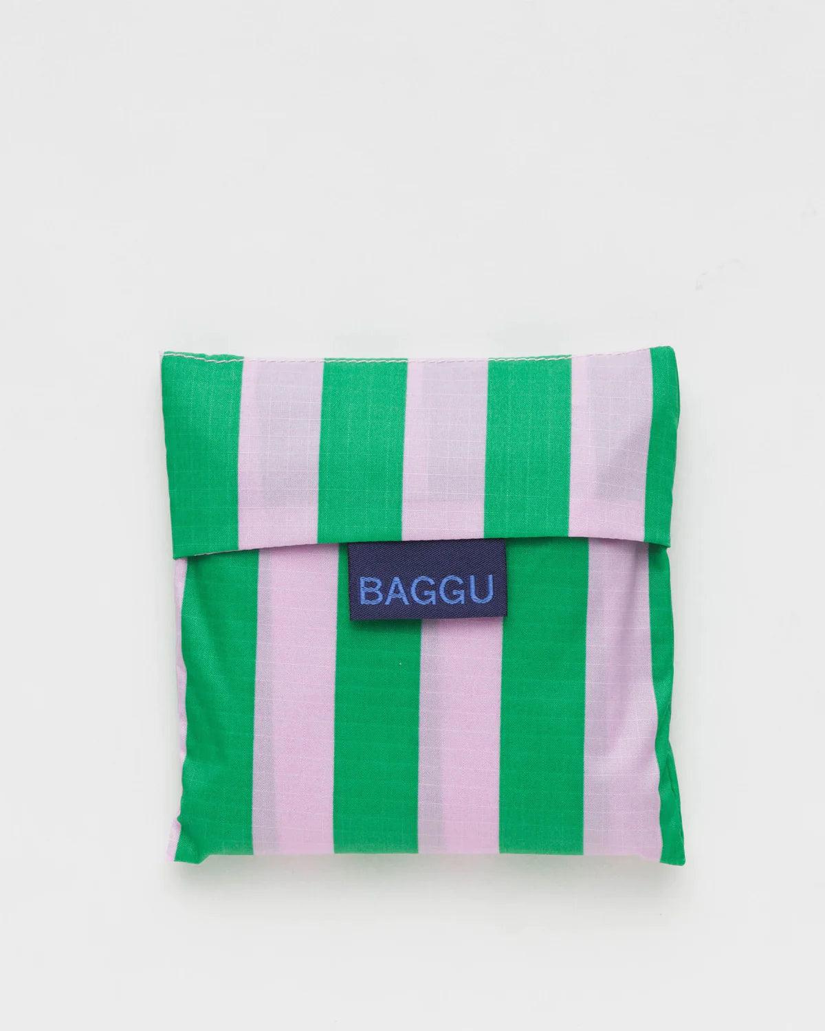 Bolsa Standard Baggu Pink Green Awning Stripe - ECRU