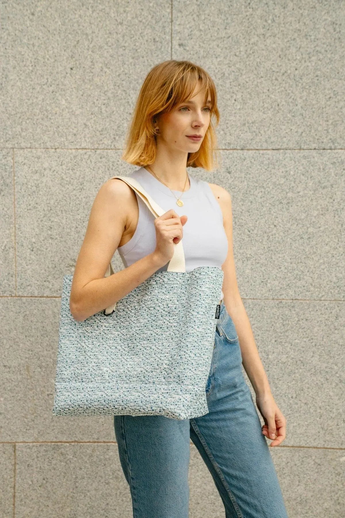 Bolso Lefrik Strate Reversible Flowers - ECRU