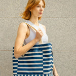 Bolso Lefrik Strate Reversible Marine Stripes - ECRU