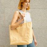 Bolso Lefrik Strate Reversible Vichy Mustard - ECRU