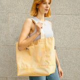 Bolso Lefrik Strate Reversible Vichy Mustard - ECRU
