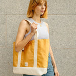 Bolso Lefrik Strate Reversible Vichy Mustard - ECRU