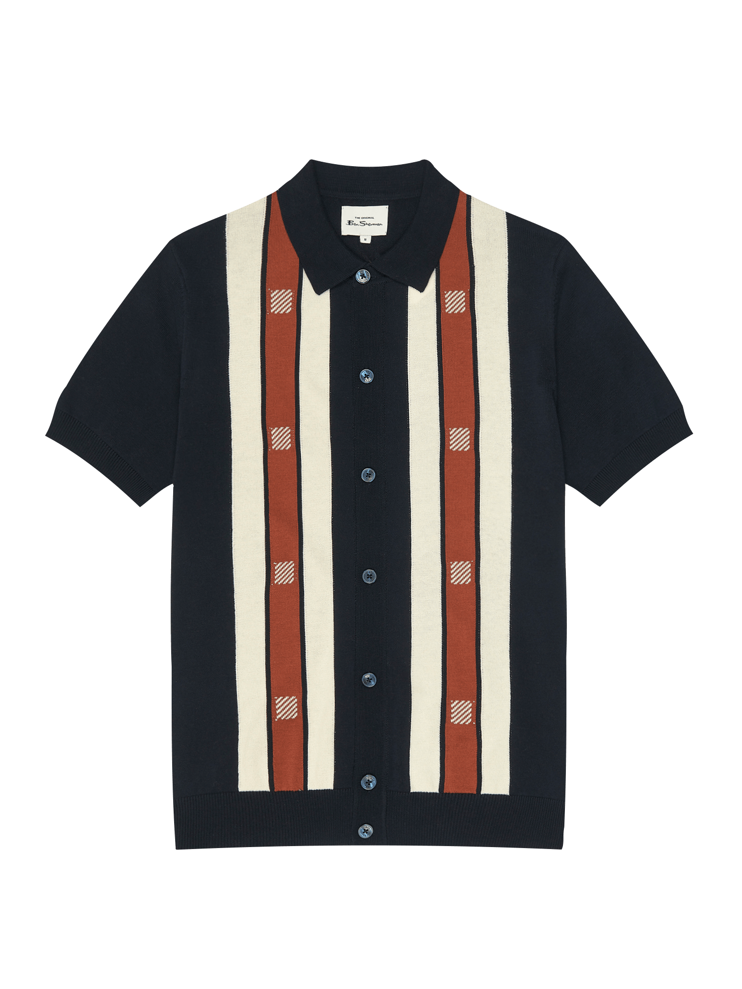 Button Through Mod Polo Shirt - ECRU
