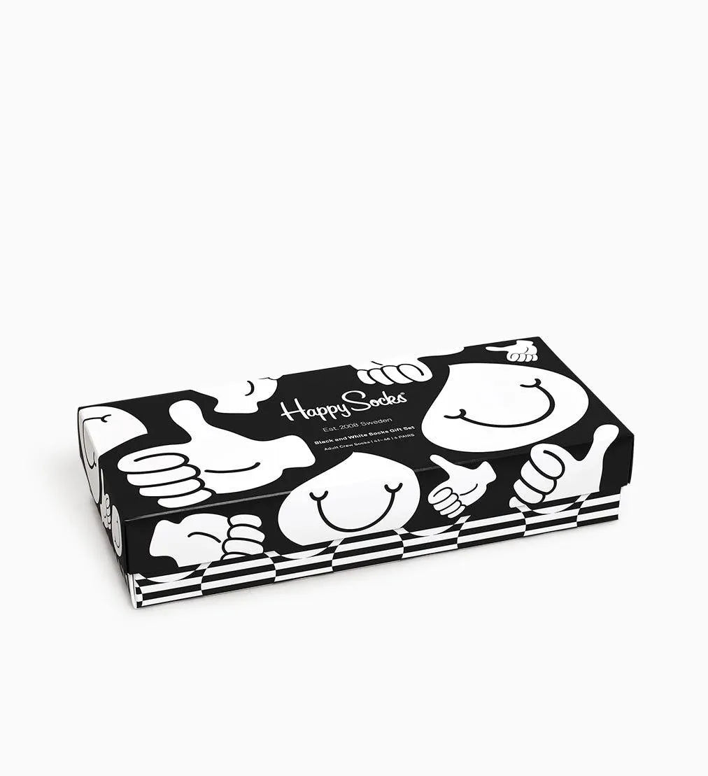 Caja de regalo de calcetines blancos y negros, paquete de 4 - ECRU