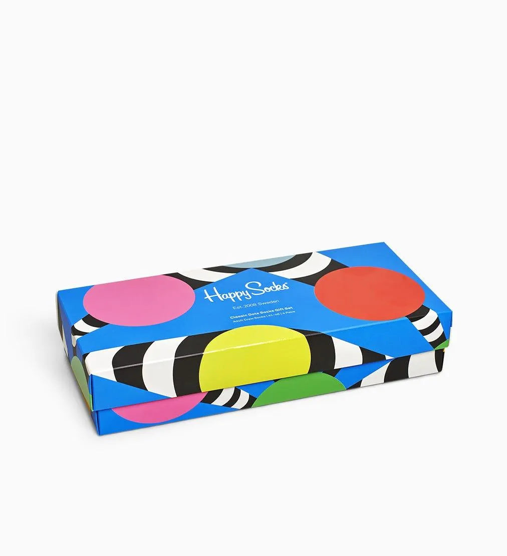 Caja de regalo de calcetines Classic Dots, paquete de 4 - ECRU