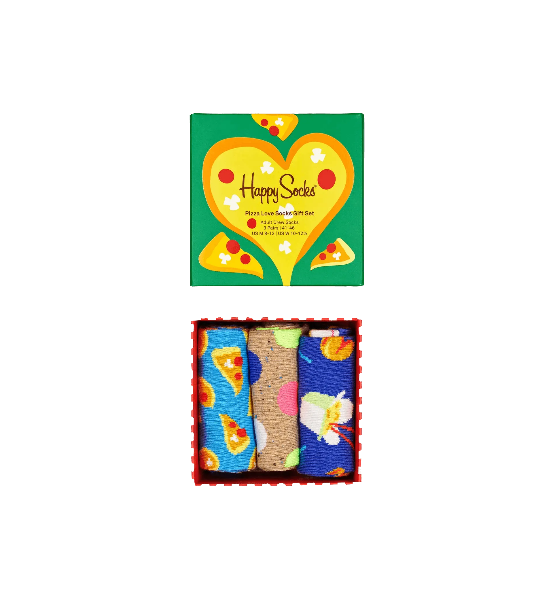 Caja regalo3 Calcetines Pizza Love - ECRU