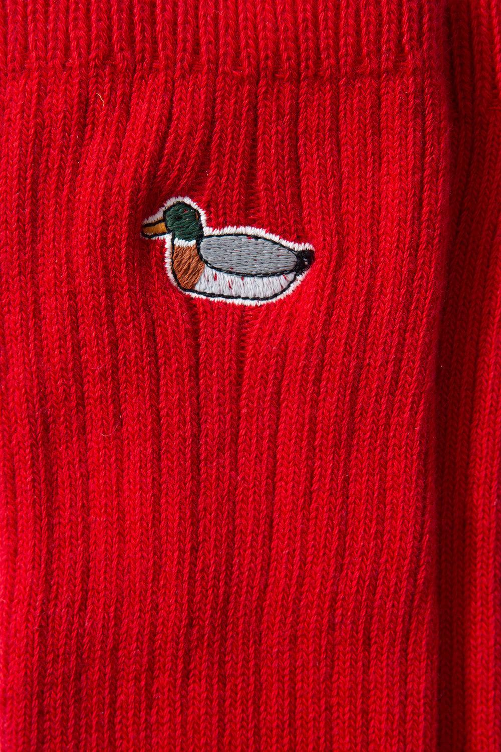 Calcetines Duck Plain Red - ECRU