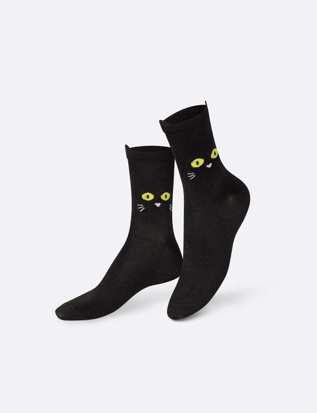 Calcetines Eat My Socks Cat Walk Black - ECRU