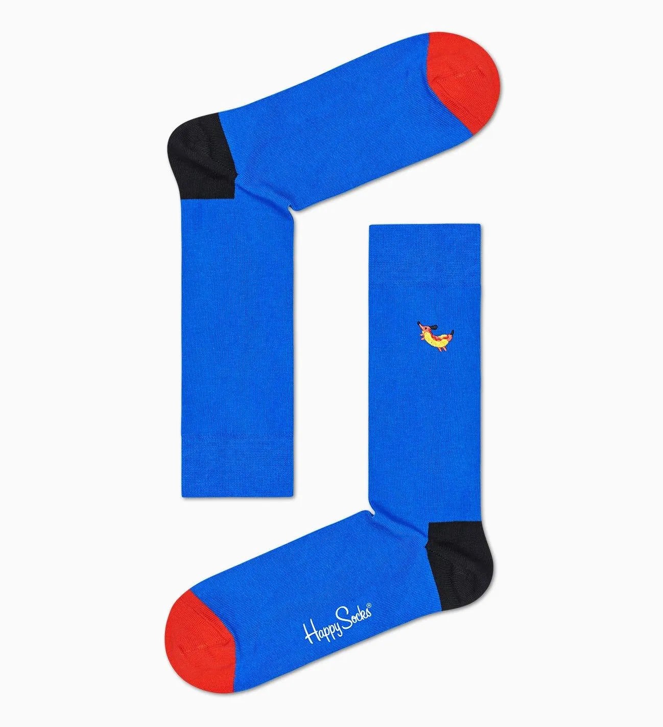 Calcetines Embroidery Hot Dog Dog - ECRU