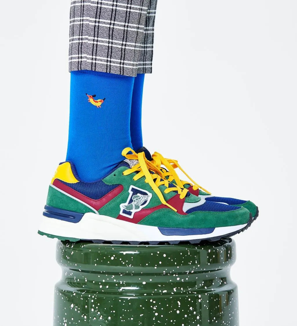 Calcetines Embroidery Hot Dog Dog - ECRU