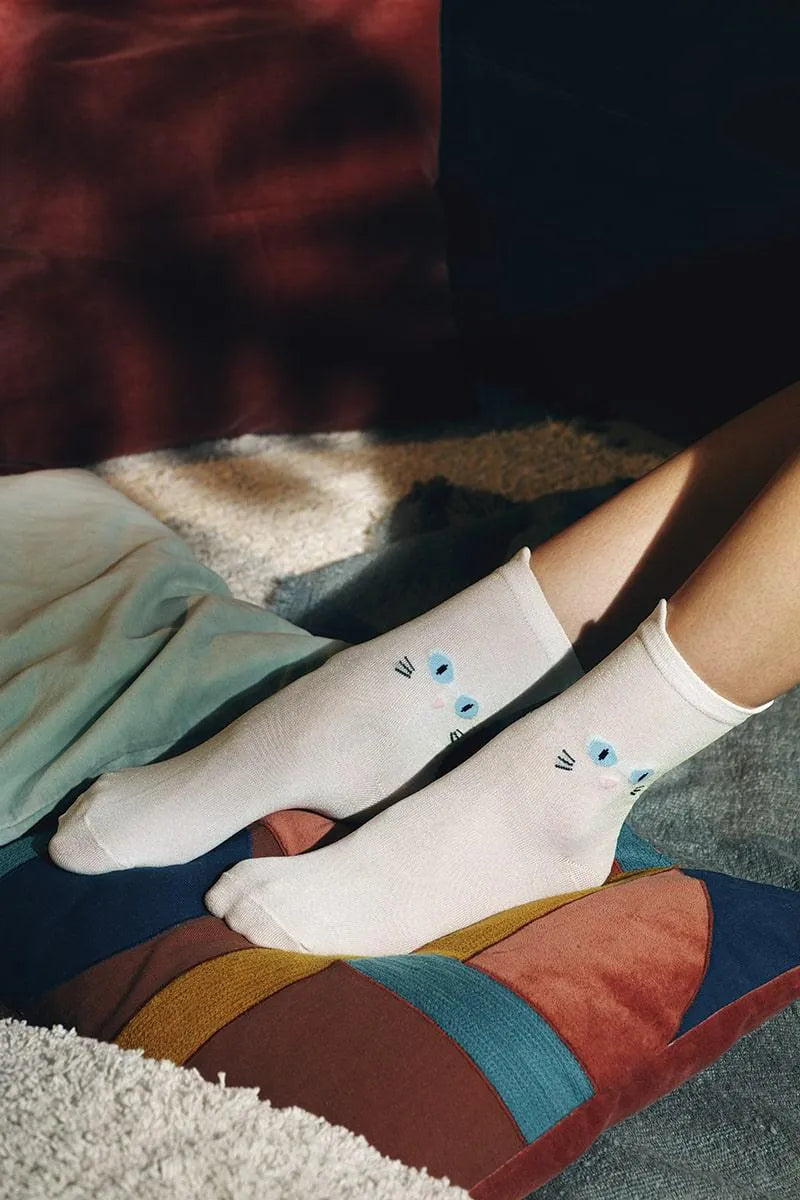 Calcetines Gato - ECRU