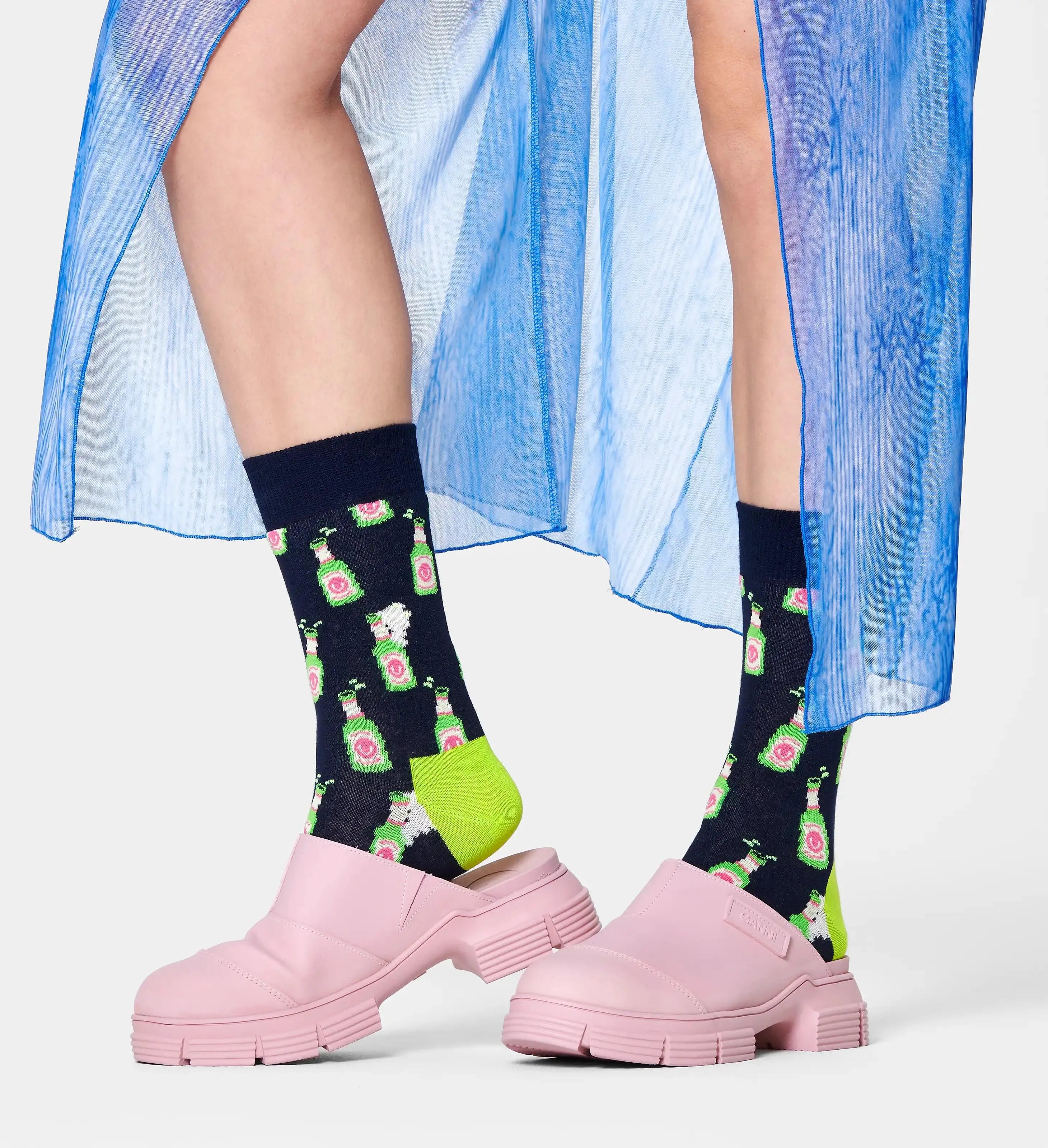 Calcetines Happy Socks Navy Beer - ECRU