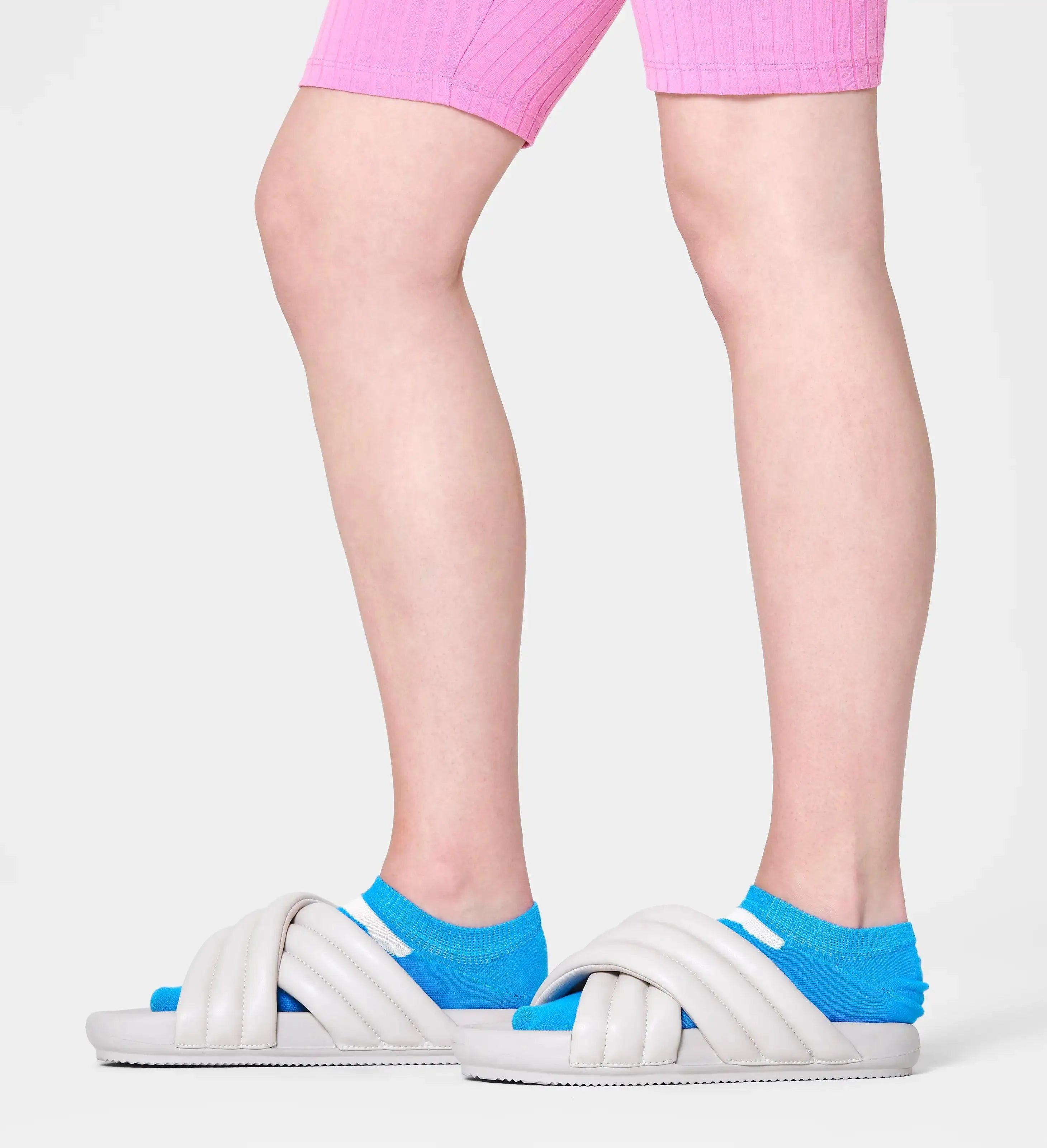 Calcetines Happy Socks No Show Light Blue Cloudy - ECRU