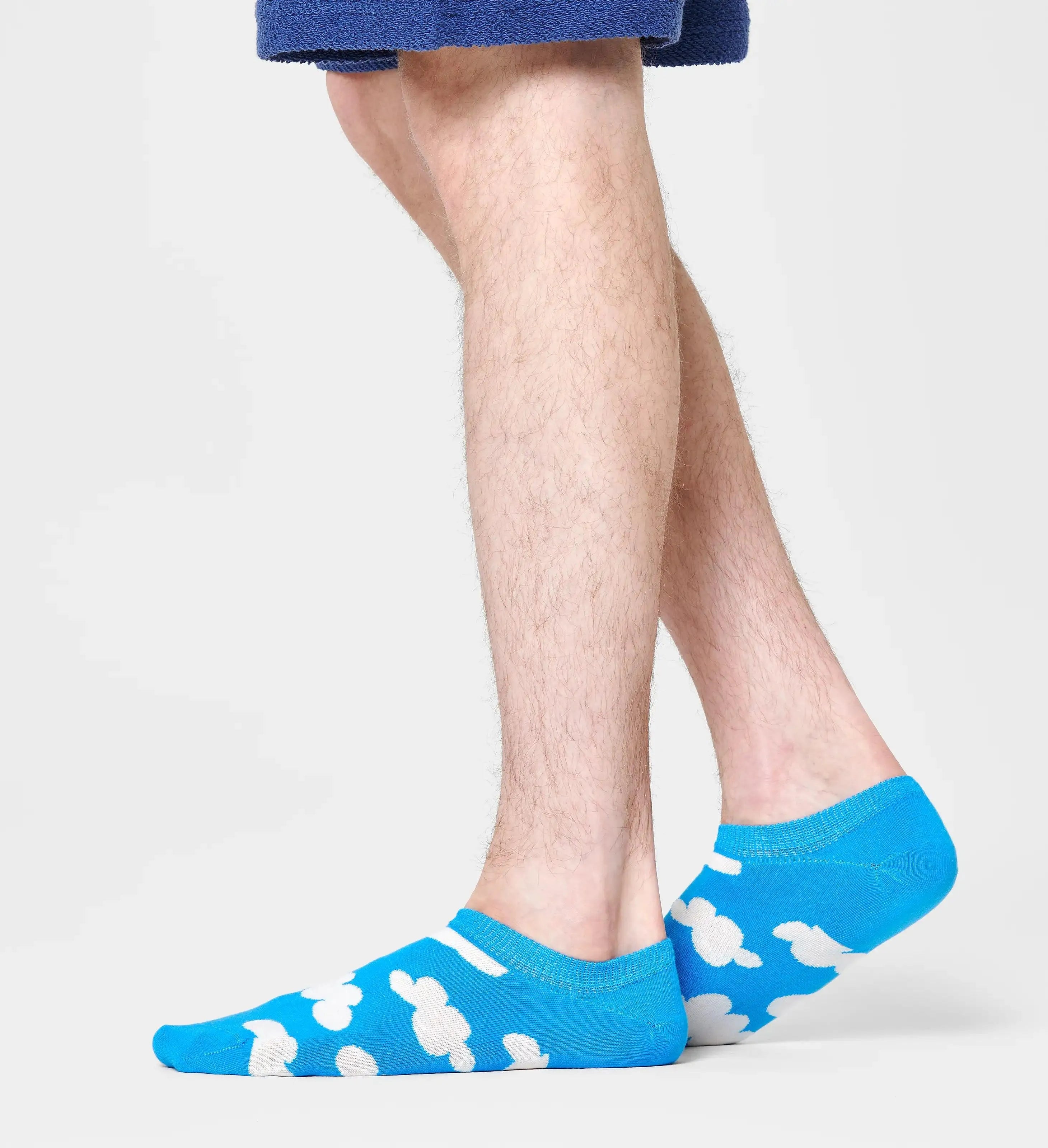 Calcetines Happy Socks No Show Light Blue Cloudy - ECRU