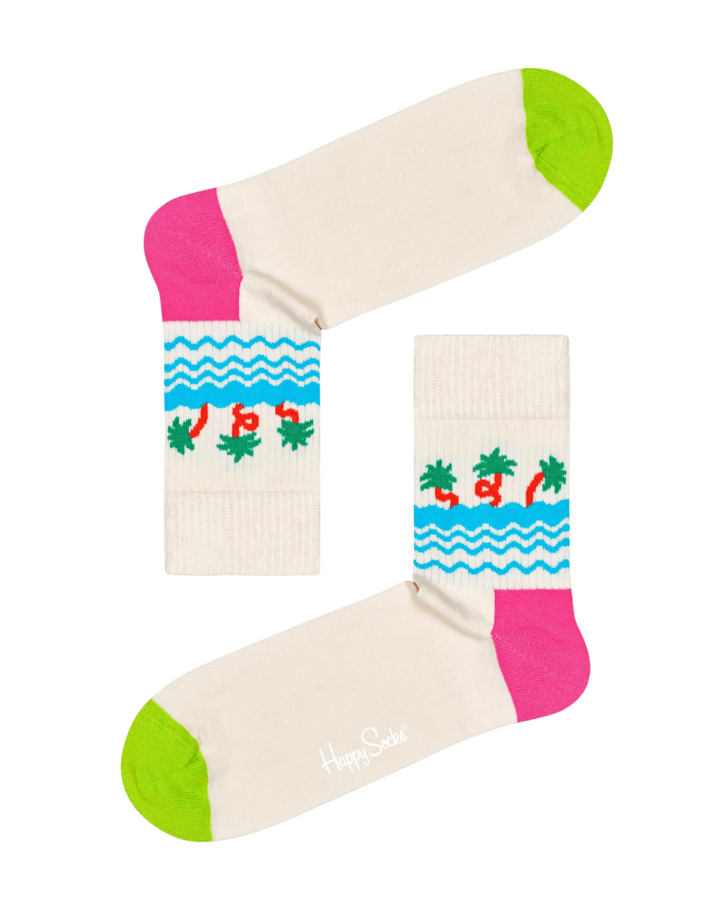 Calcetines Happy Socks White Palm Beach - ECRU