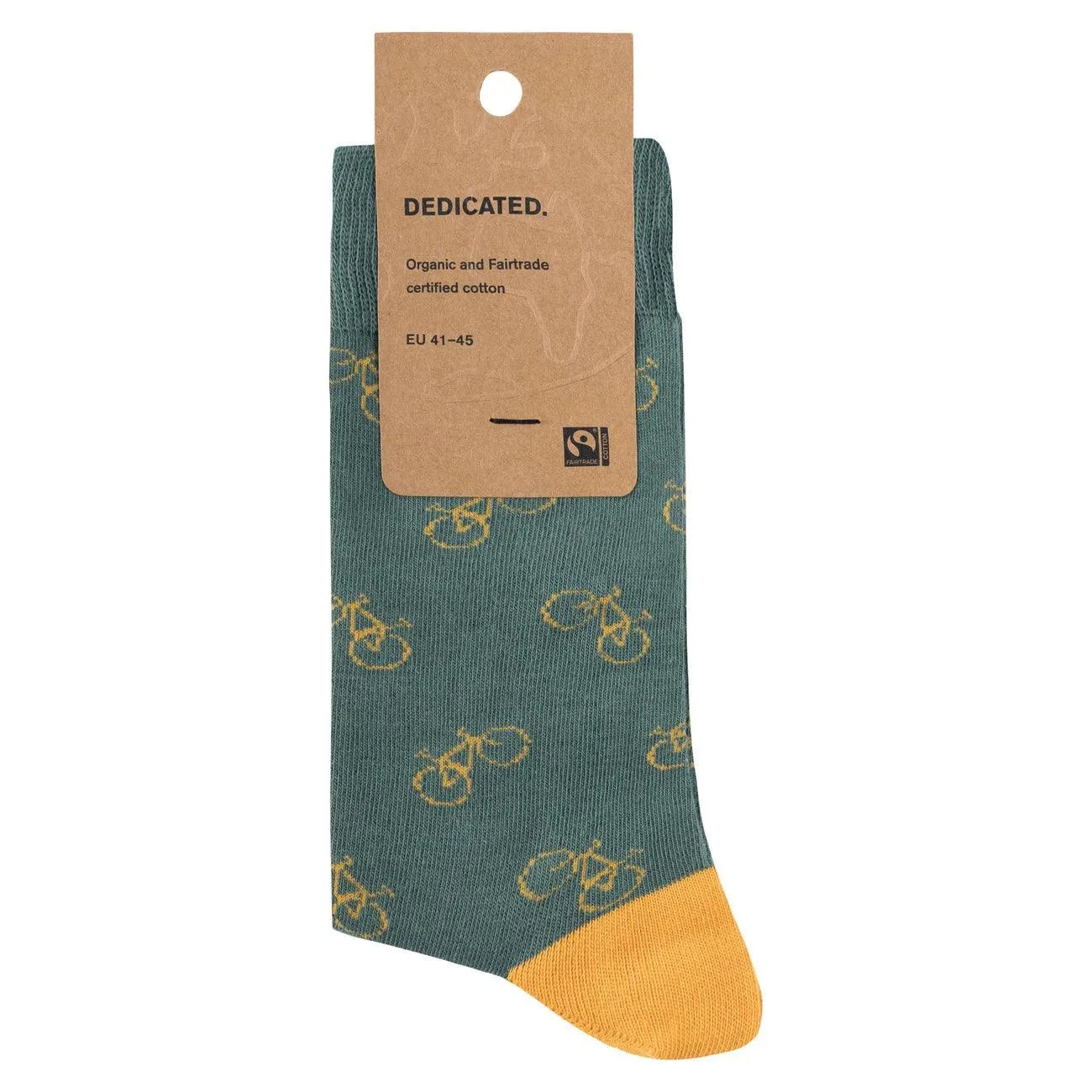 Calcetines Sigtuna Bike Pattern Forest Green - ECRU