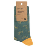 Calcetines Sigtuna Bike Pattern Forest Green - ECRU