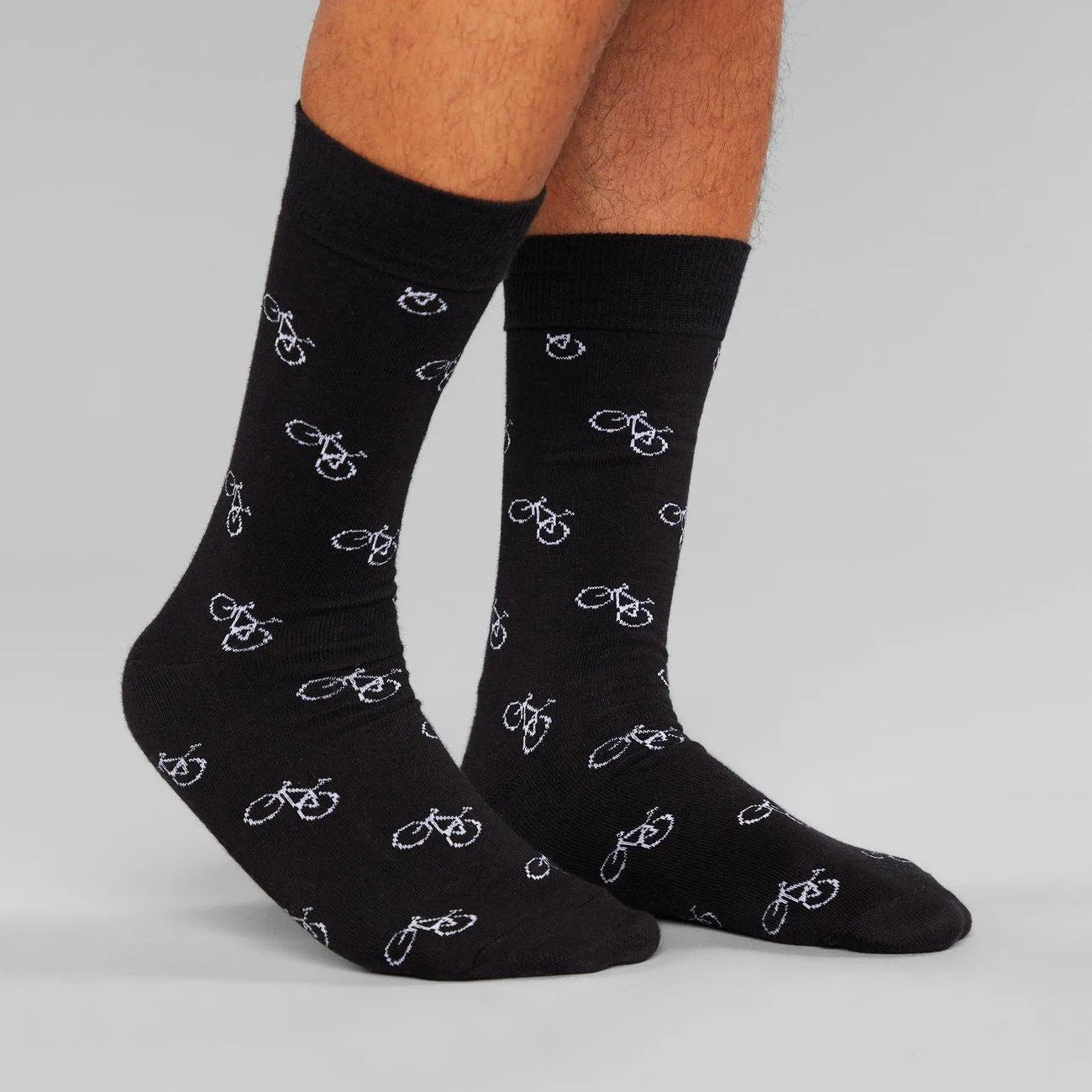 Calcetines Sigtuna Bike Pattern Negro - ECRU