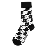 Calcetines Sigtuna Pepita Cats Black - ECRU