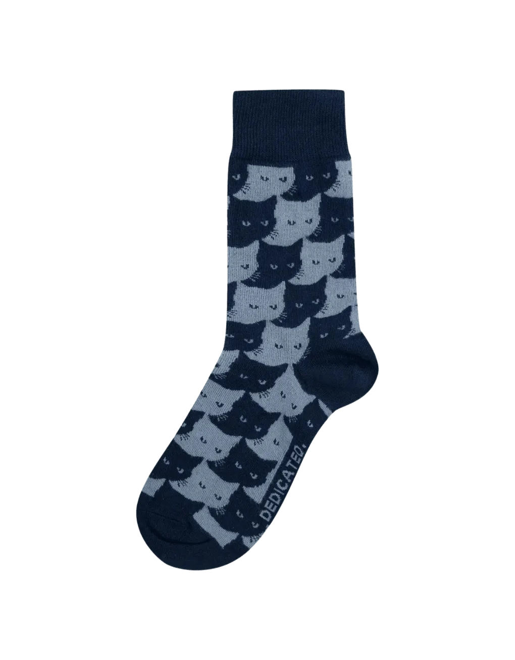 Calcetines Sigtuna Pepita Cats Stone Blue - ECRU