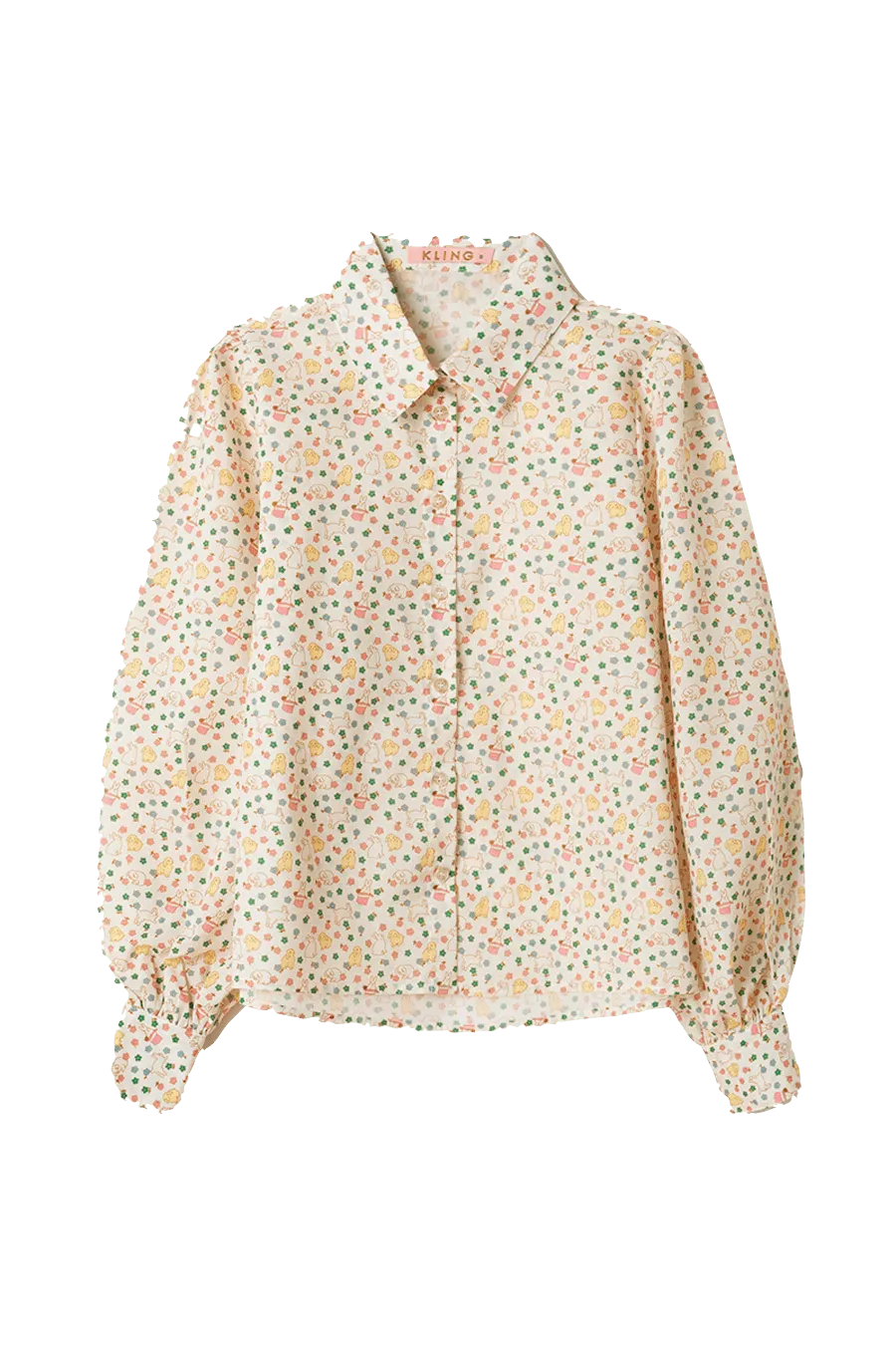 Camisa Abullonada Conejos - ECRU