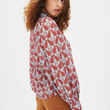 Camisa abullonada gatos - ECRU