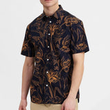 Camisa Akkian Manga Corta Majolica Blue - ECRU