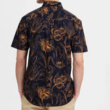 Camisa Akkian Manga Corta Majolica Blue - ECRU